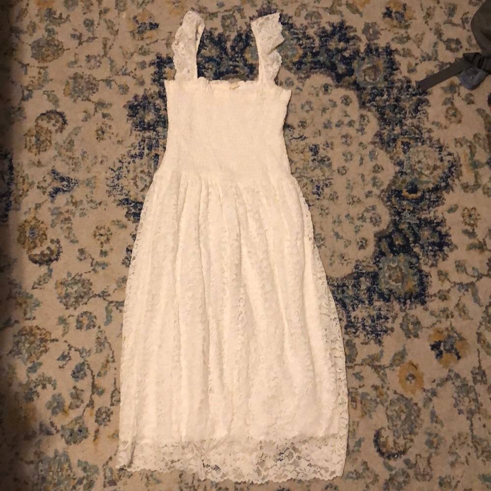 Maeve white lace dress